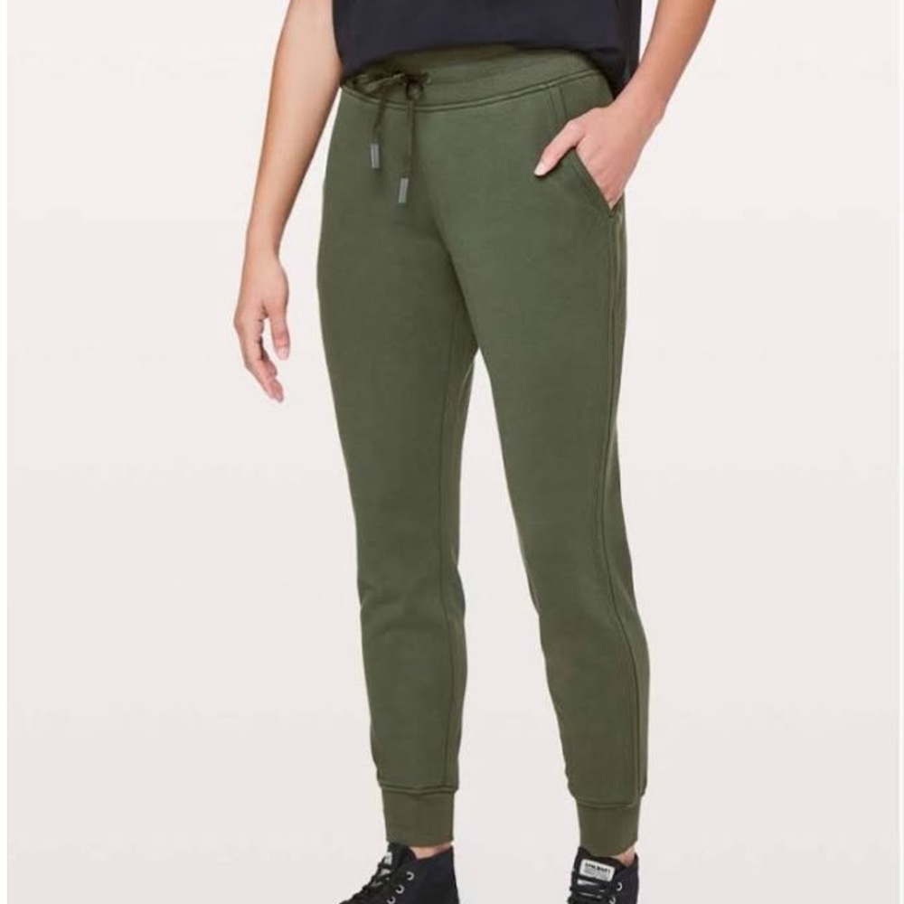 Lululemon warm down joggers (olive green)